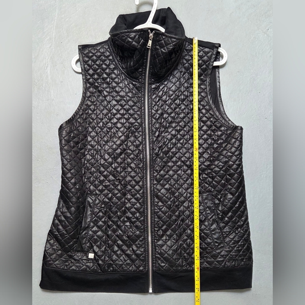 Ralph Lauren Womens Sz M Black Quilted Vest Full Zip Pocket - Picture 8 of 11
